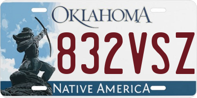 OK license plate 832VSZ