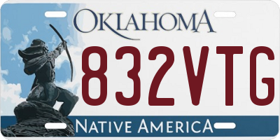 OK license plate 832VTG