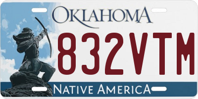 OK license plate 832VTM