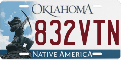 OK license plate 832VTN