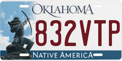 OK license plate 832VTP