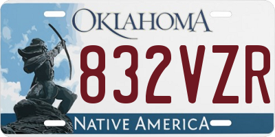 OK license plate 832VZR