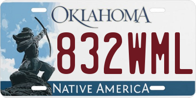 OK license plate 832WML
