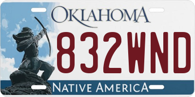 OK license plate 832WND