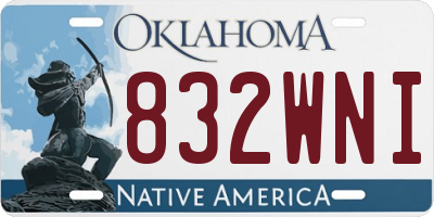 OK license plate 832WNI