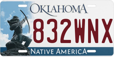 OK license plate 832WNX