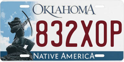 OK license plate 832XOP