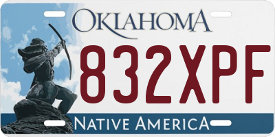 OK license plate 832XPF