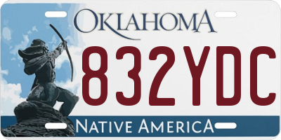 OK license plate 832YDC