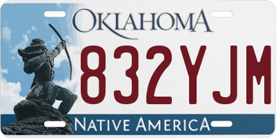 OK license plate 832YJM