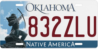 OK license plate 832ZLU