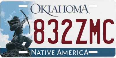 OK license plate 832ZMC