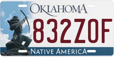 OK license plate 832ZOF