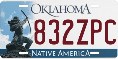 OK license plate 832ZPC