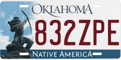 OK license plate 832ZPE