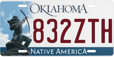 OK license plate 832ZTH