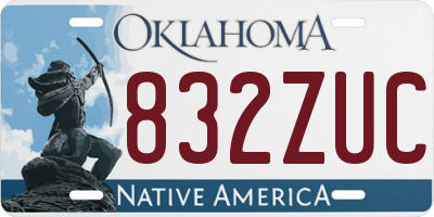 OK license plate 832ZUC