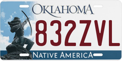 OK license plate 832ZVL