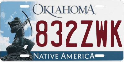 OK license plate 832ZWK