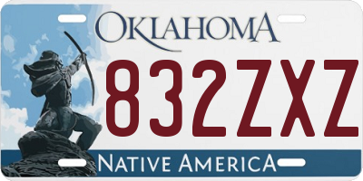 OK license plate 832ZXZ