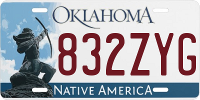 OK license plate 832ZYG