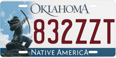 OK license plate 832ZZT