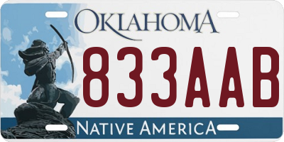 OK license plate 833AAB