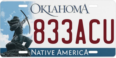 OK license plate 833ACU
