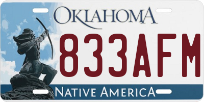 OK license plate 833AFM