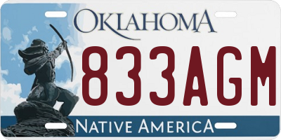 OK license plate 833AGM
