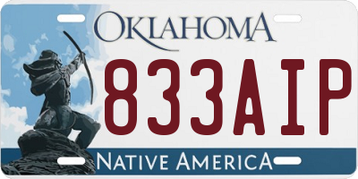 OK license plate 833AIP