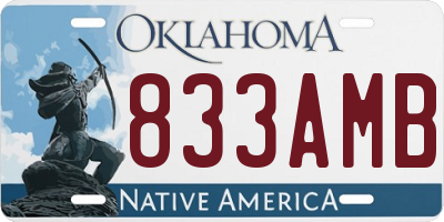 OK license plate 833AMB