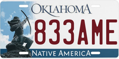 OK license plate 833AME