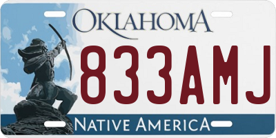 OK license plate 833AMJ