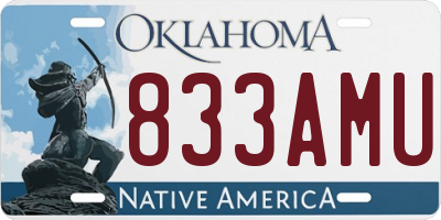 OK license plate 833AMU