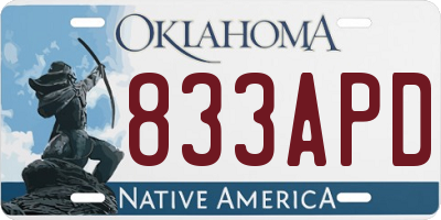 OK license plate 833APD