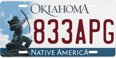 OK license plate 833APG