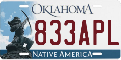 OK license plate 833APL