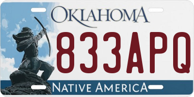 OK license plate 833APQ