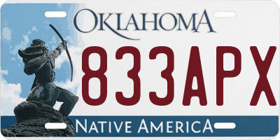 OK license plate 833APX