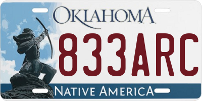 OK license plate 833ARC