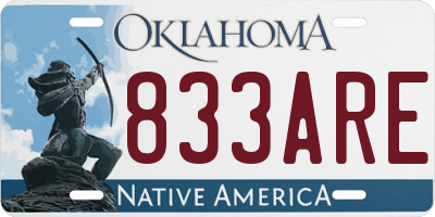 OK license plate 833ARE
