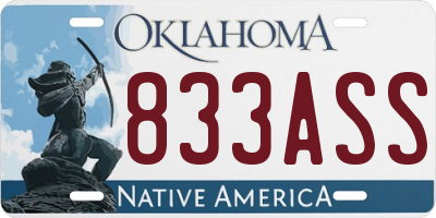 OK license plate 833ASS