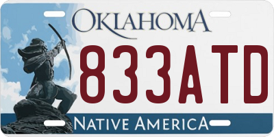 OK license plate 833ATD