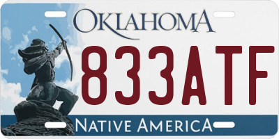 OK license plate 833ATF