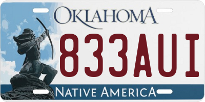 OK license plate 833AUI