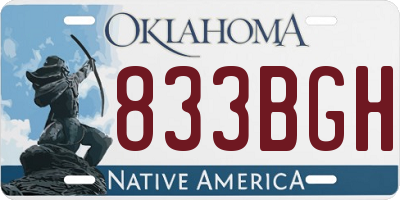 OK license plate 833BGH
