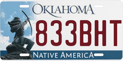 OK license plate 833BHT