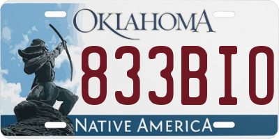 OK license plate 833BIO