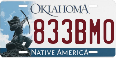OK license plate 833BMO